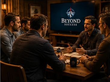 Business leaders in a facilitated leadership conversation